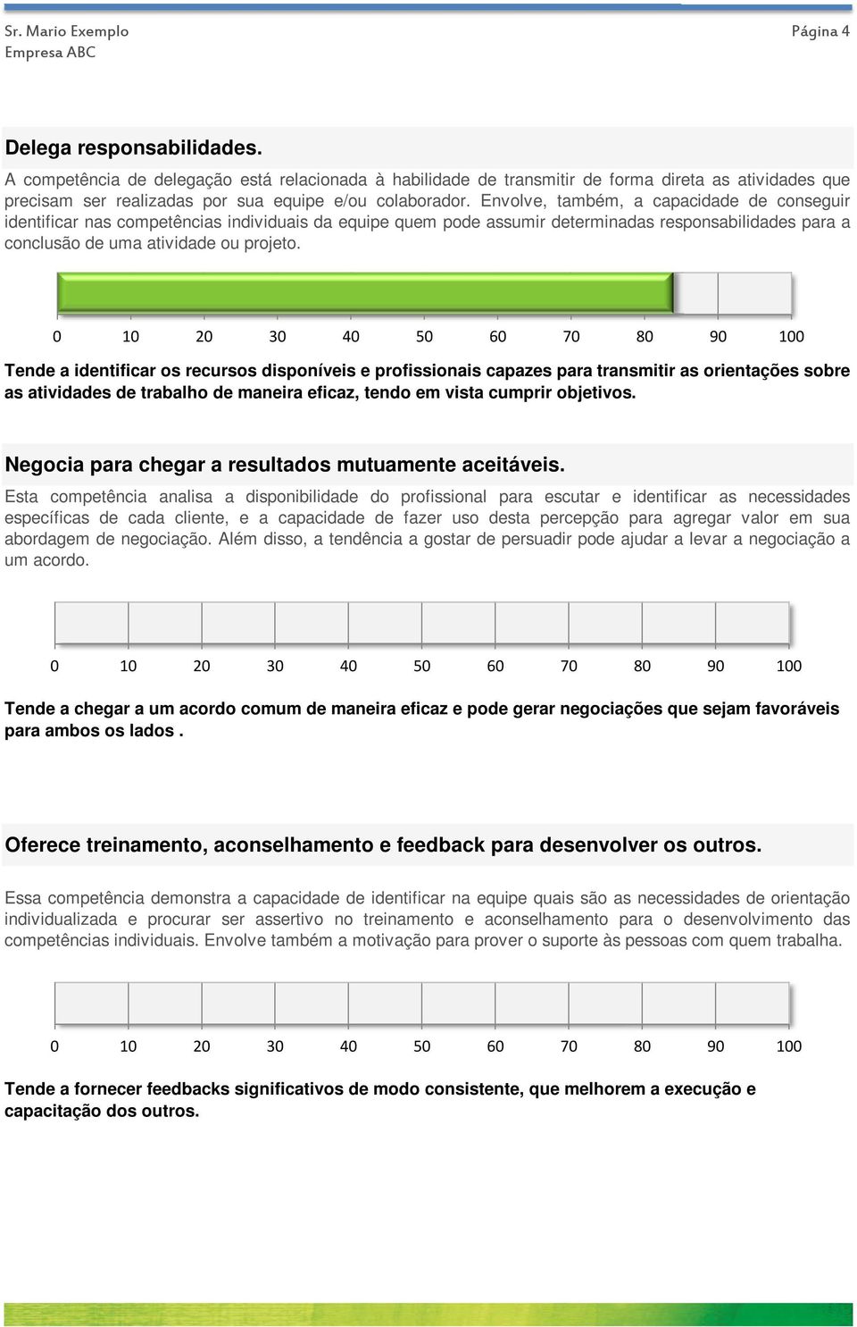 Tende a identificar os recursos disponíveis e profissionais capazes para transmitir as orientações sobre as atividades de trabalho de maneira eficaz, tendo em vista cumprir objetivos.