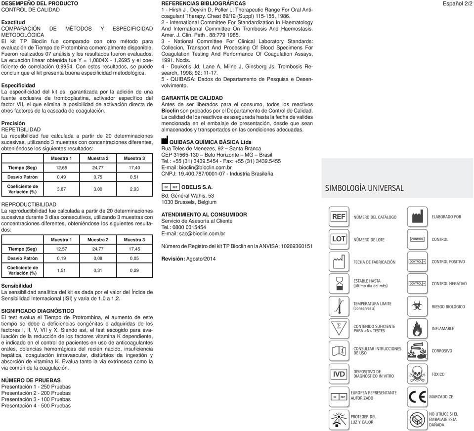 Con estos resultados, se puede concluir que el kit presenta buena especifi cidad metodológica.