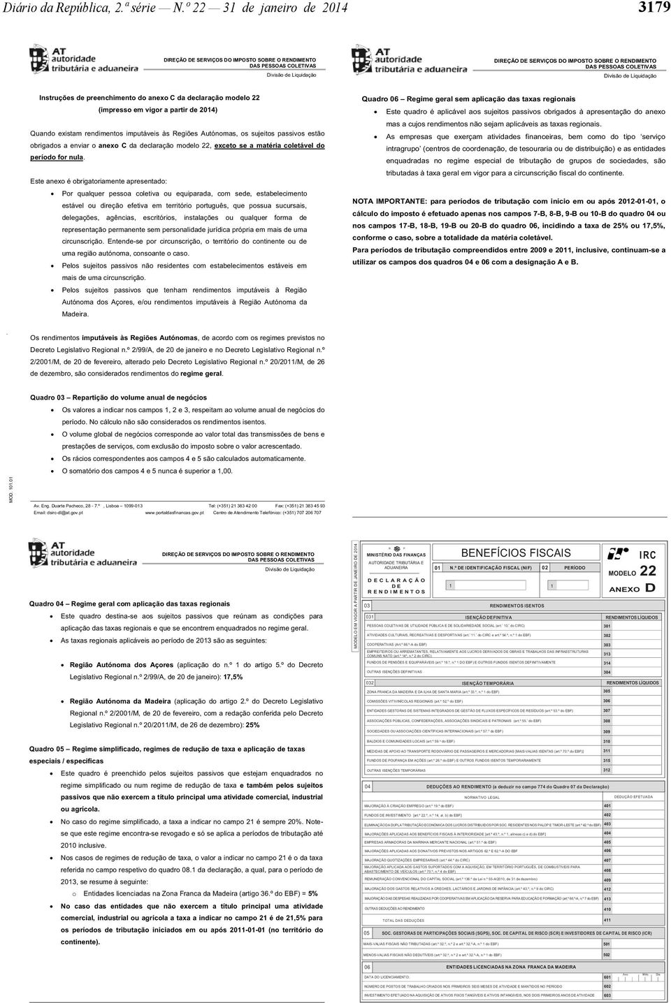 declaração modelo exceto se a matéria coletável do período for nula.