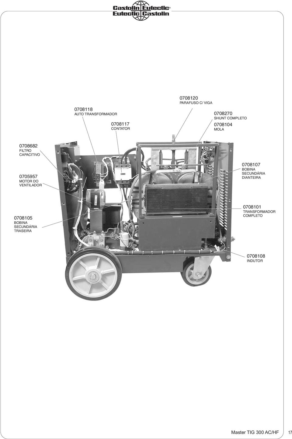 MOTOR DO VENTILADOR 0708107 BOBINA SECUNDÁRIA DIANTEIRA 0708105