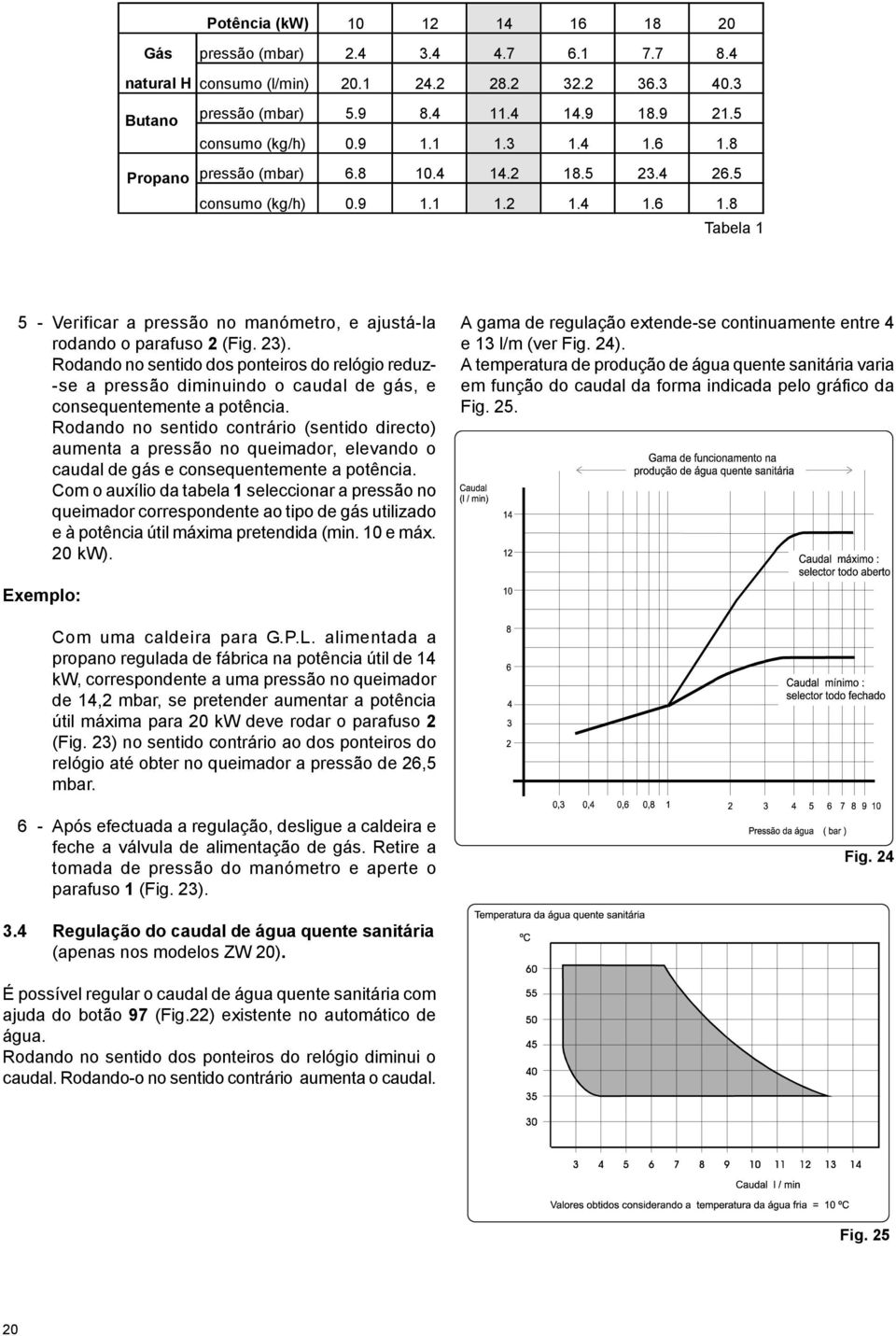 23). Rodando no sentido dos ponteiros do relógio reduz- -se a pressão diminuindo o caudal de gás, e consequentemente a potência.