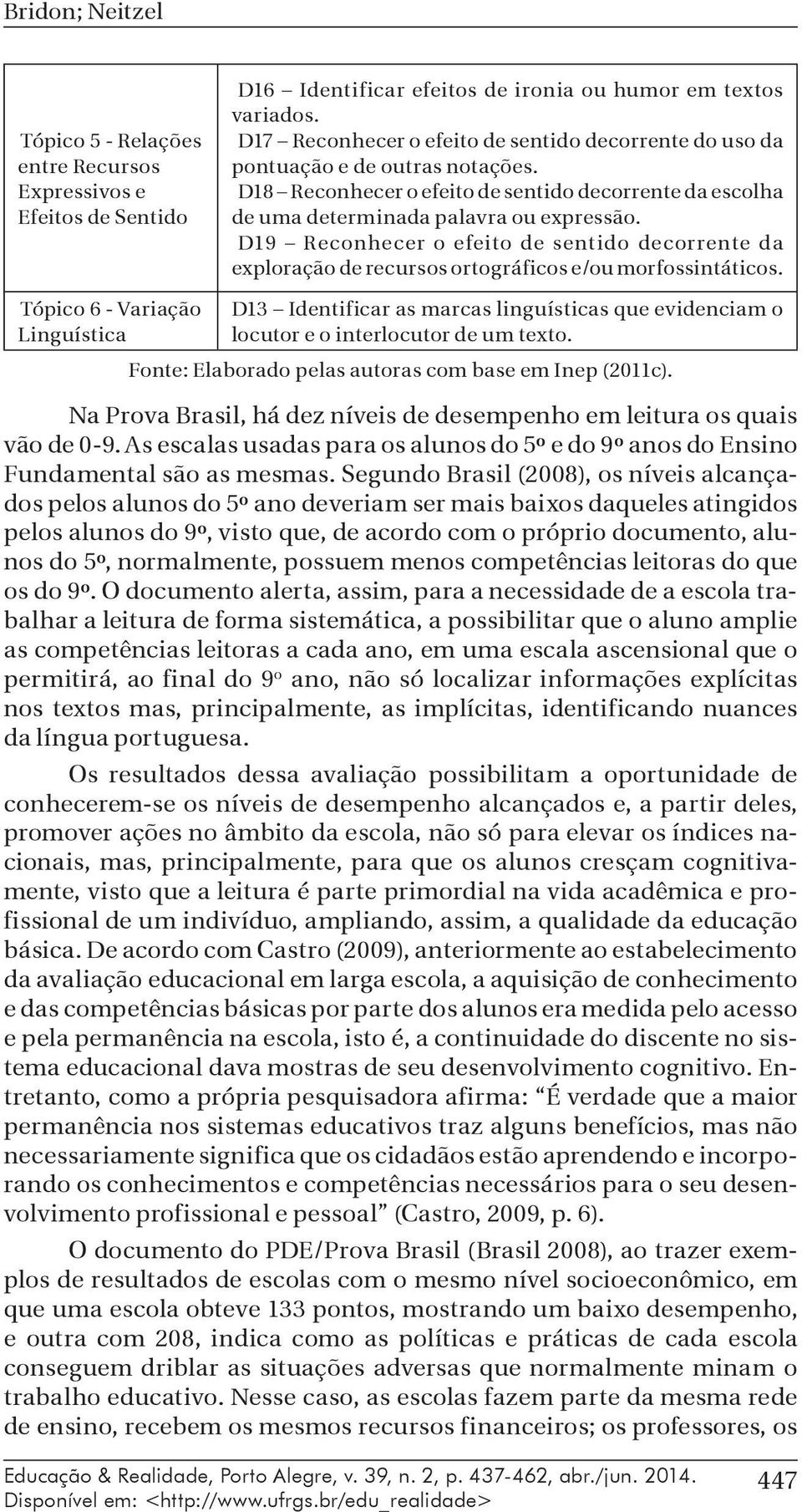 D19 Reconhecer o efeito de sentido decorrente da exploração de recursos ortográficos e/ou morfossintáticos.