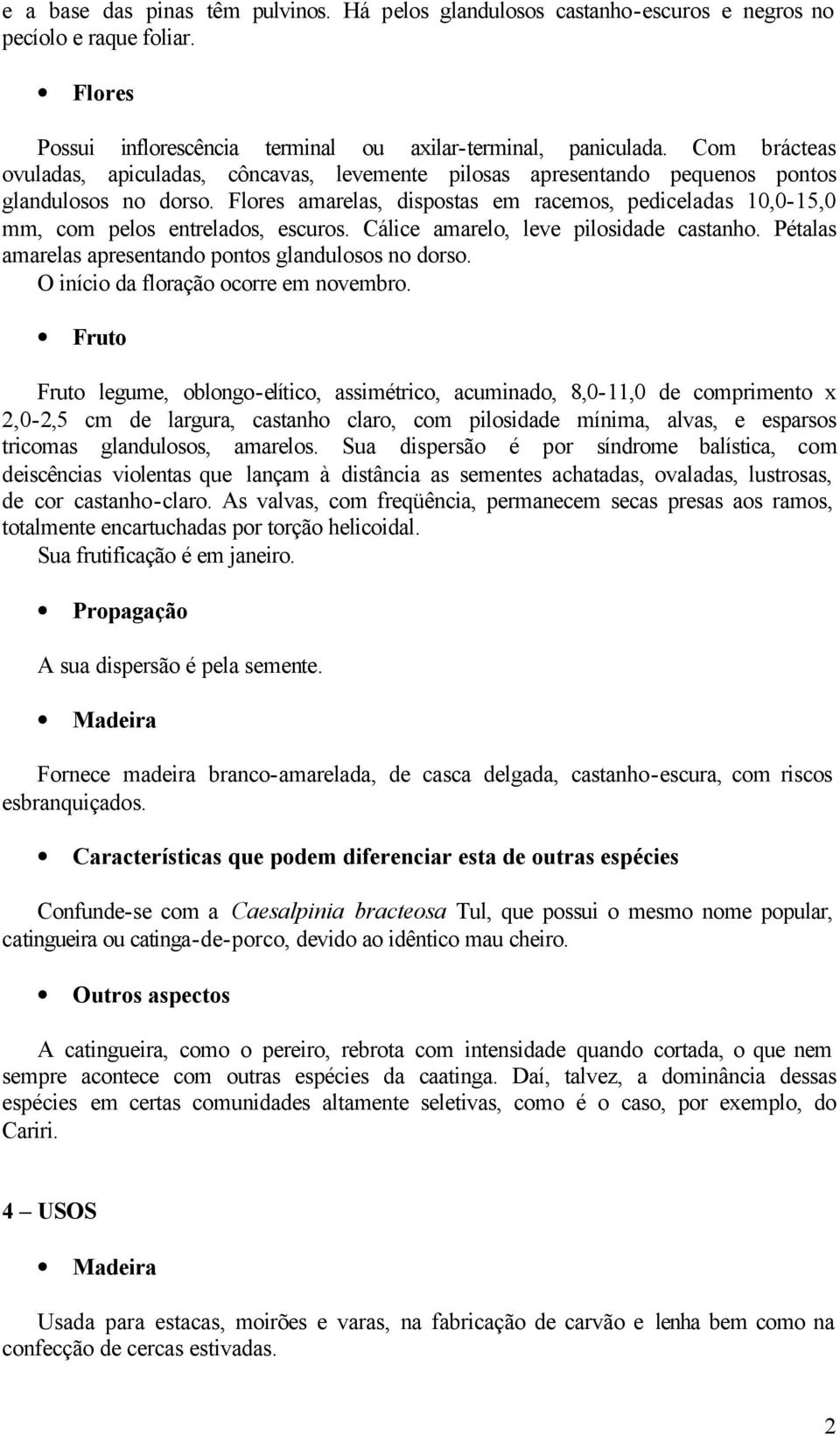 Flores amarelas, dispostas em racemos, pediceladas 10,0-15,0 mm, com pelos entrelados, escuros. Cálice amarelo, leve pilosidade castanho. Pétalas amarelas apresentando pontos glandulosos no dorso.