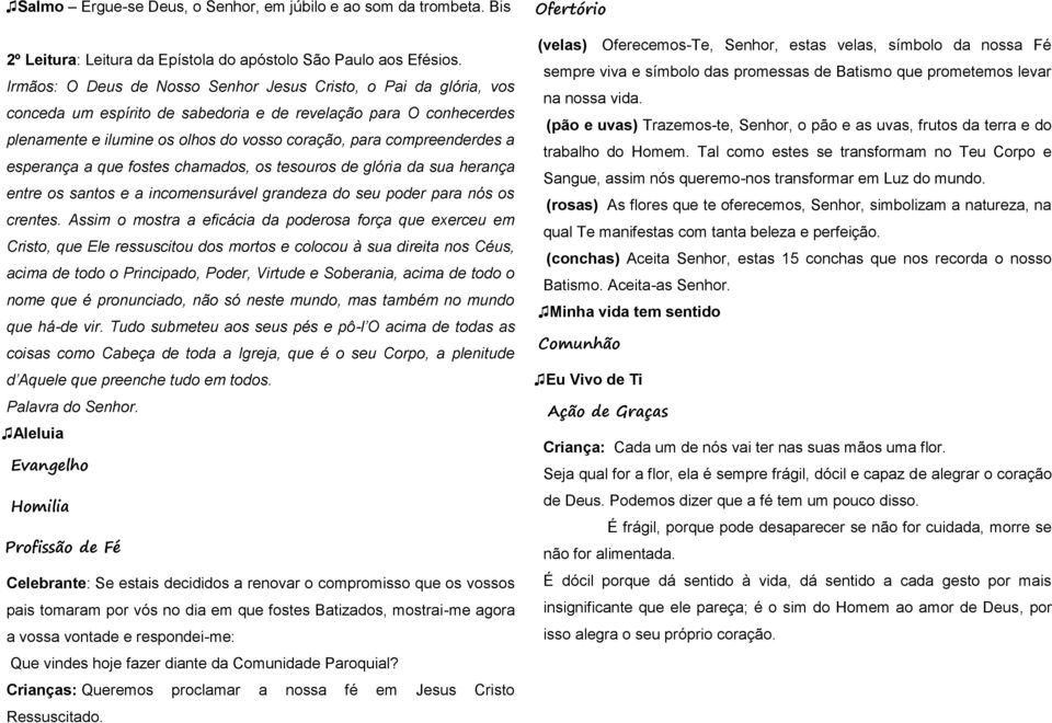 compreenderdes a esperança a que fostes chamados, os tesouros de glória da sua herança entre os santos e a incomensurável grandeza do seu poder para nós os crentes.