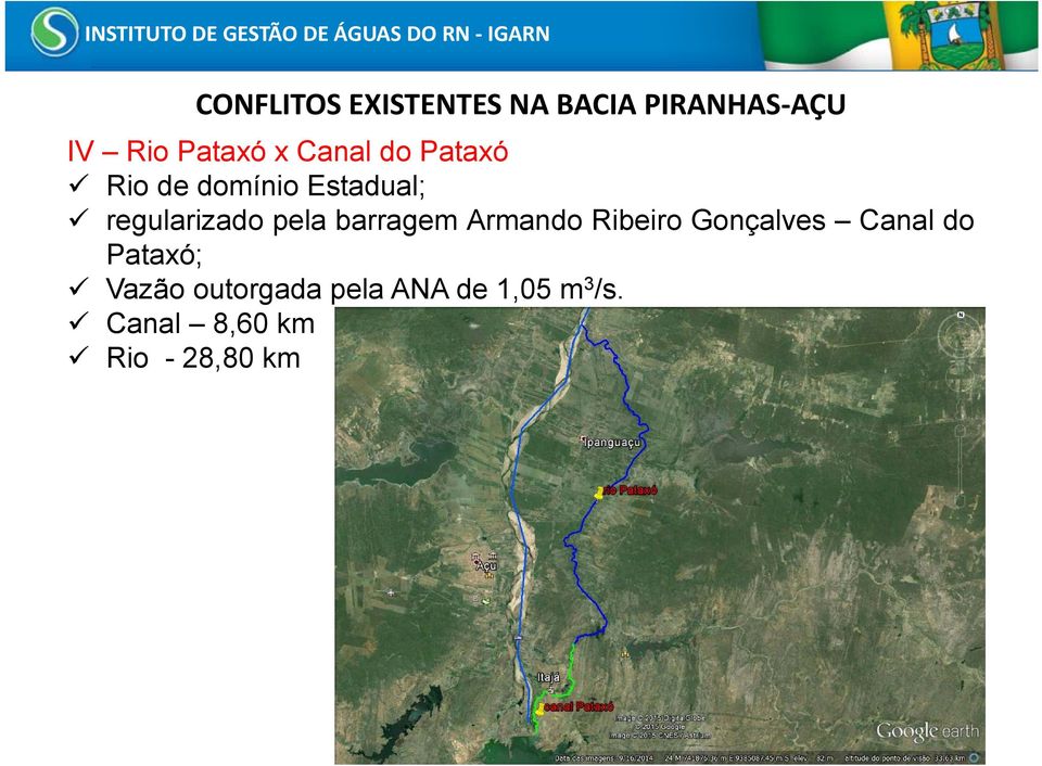Ribeiro Gonçalves Canal do Pataxó; Vazão