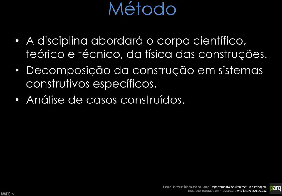 Decomposição da construção em sistemas