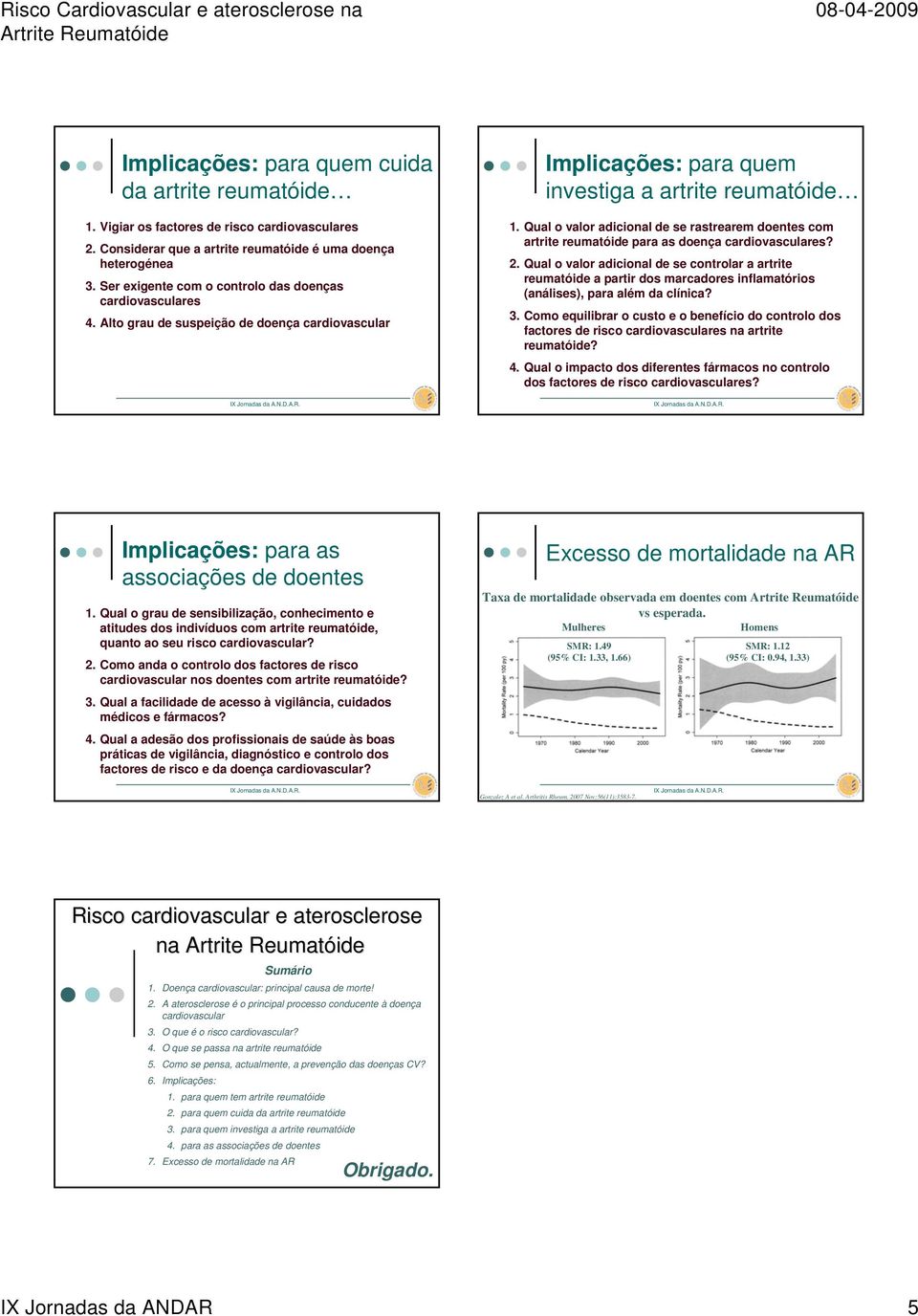 Qual o valor adicional de se controlar a artrite reumatóide a partir dos marcadores inflamatórios (análises), para além da clínica? 3.