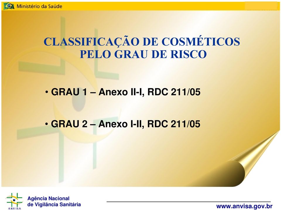 RISCO GRAU 1 Anexo II-I,