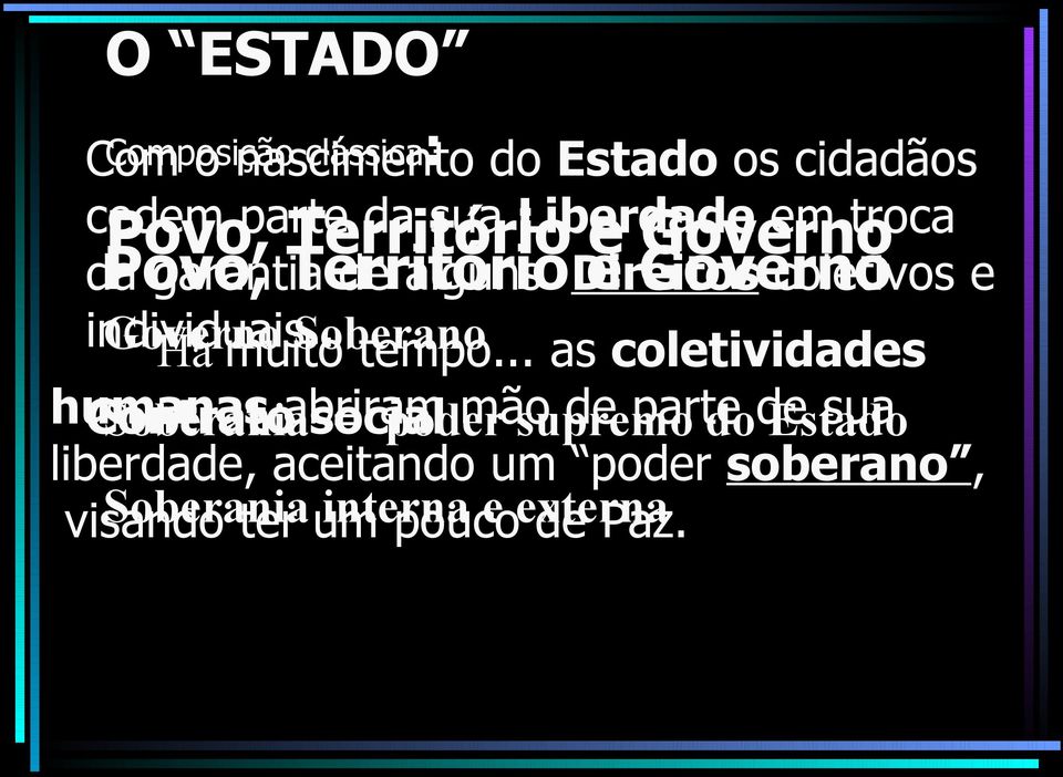 . Governo Há muito Soberano tempo.