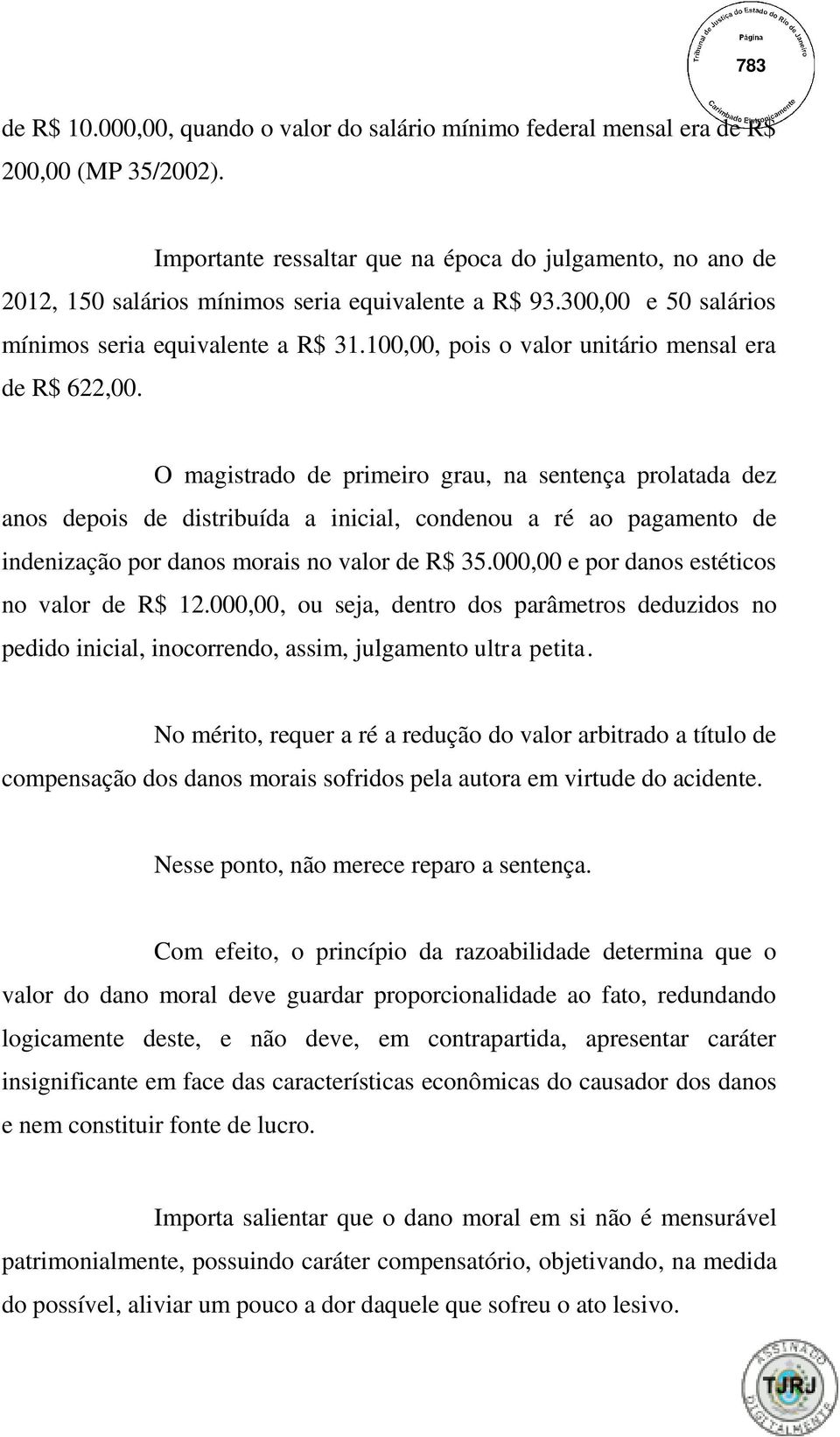 100,00, pois o valor unitário mensal era de R$ 622,00.