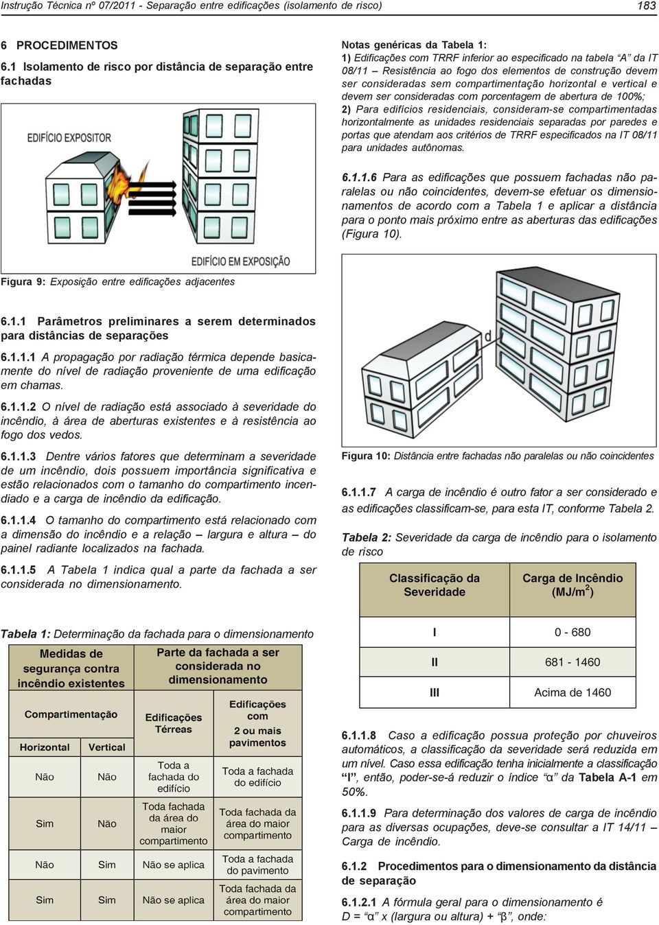 de construção devem ser consideradas sem compartimentação horizontal e vertical e devem ser consideradas com porcentagem de abertura de 100%; 2) Para edifícios residenciais, consideram-se