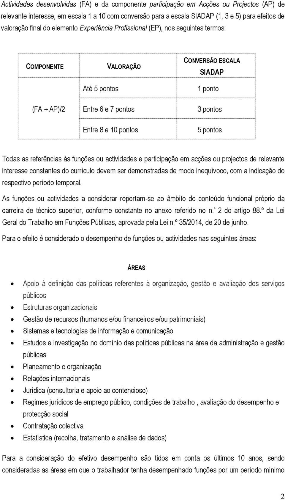 referências às funções ou actividades e participação em acções ou projectos de relevante interesse constantes do currículo devem ser demonstradas de modo inequívoco, com a indicação do respectivo