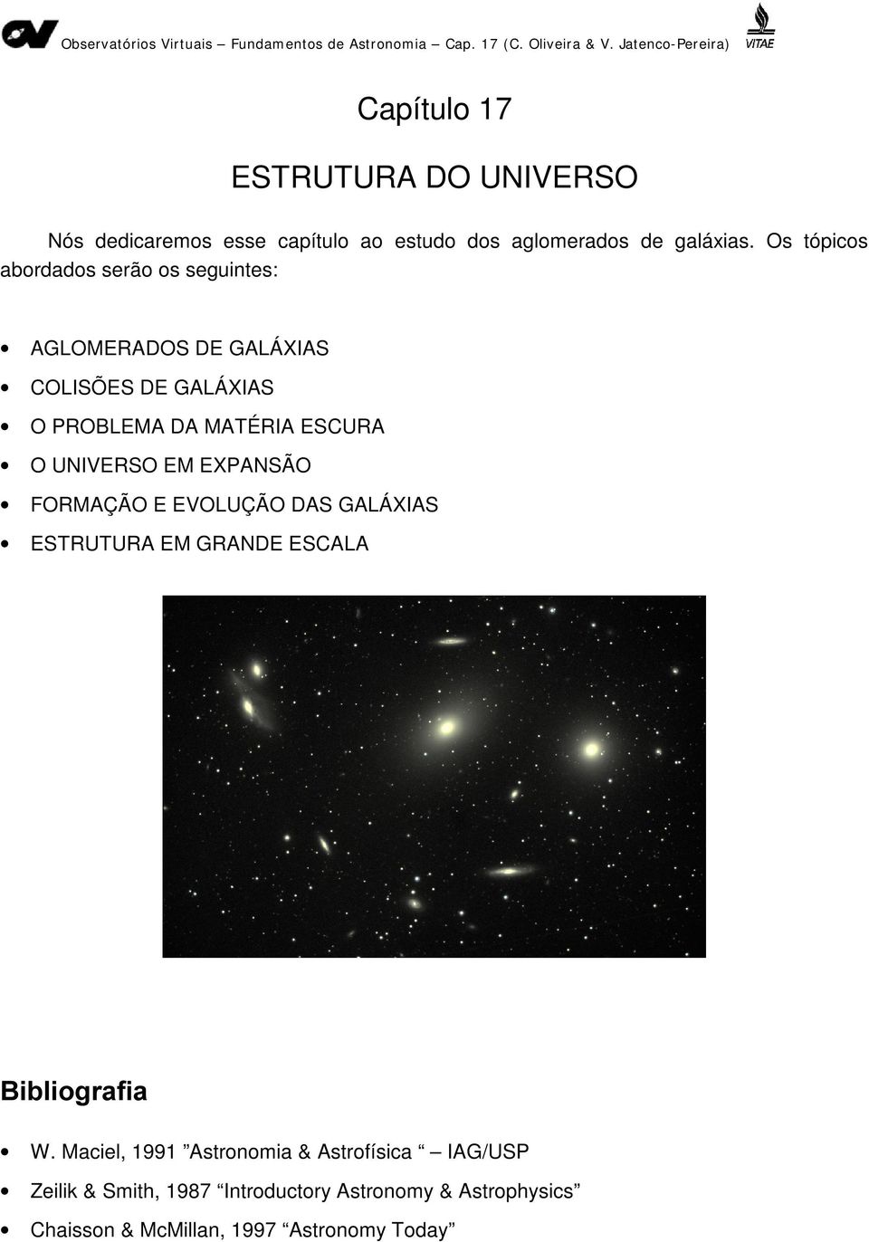 O UNIVERSO EM EXPANSÃO FORMAÇÃO E EVOLUÇÃO DAS GALÁXIAS ESTRUTURA EM GRANDE ESCALA %LEOLRJUDILD W.