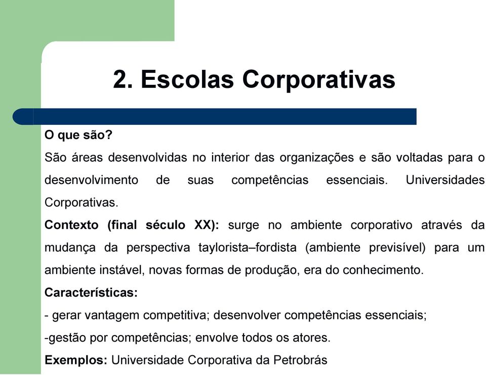 Universidades Corporativas.