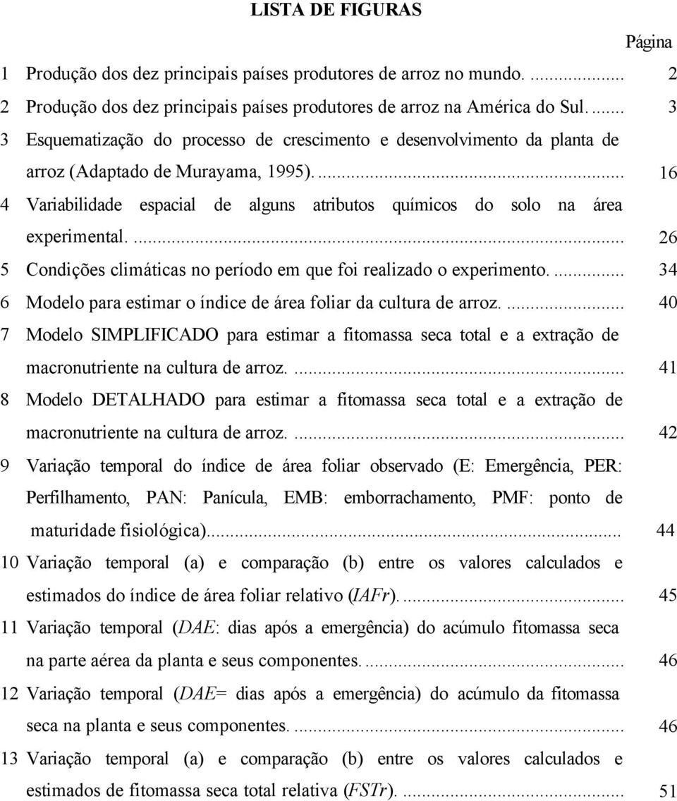 ... 26 5 Condções clmátcas no período em que fo realzado o expermento.... 34 6 Modelo para estmar o índce de área folar da cultura de arroz.