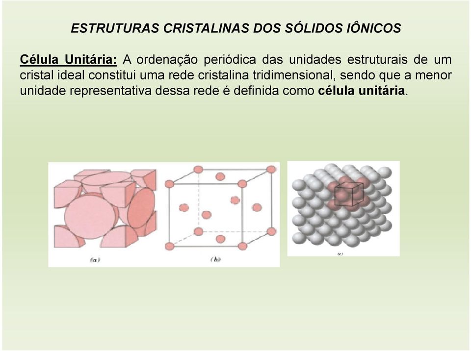 constitui uma rede cristalina tridimensional, sendo que a menor