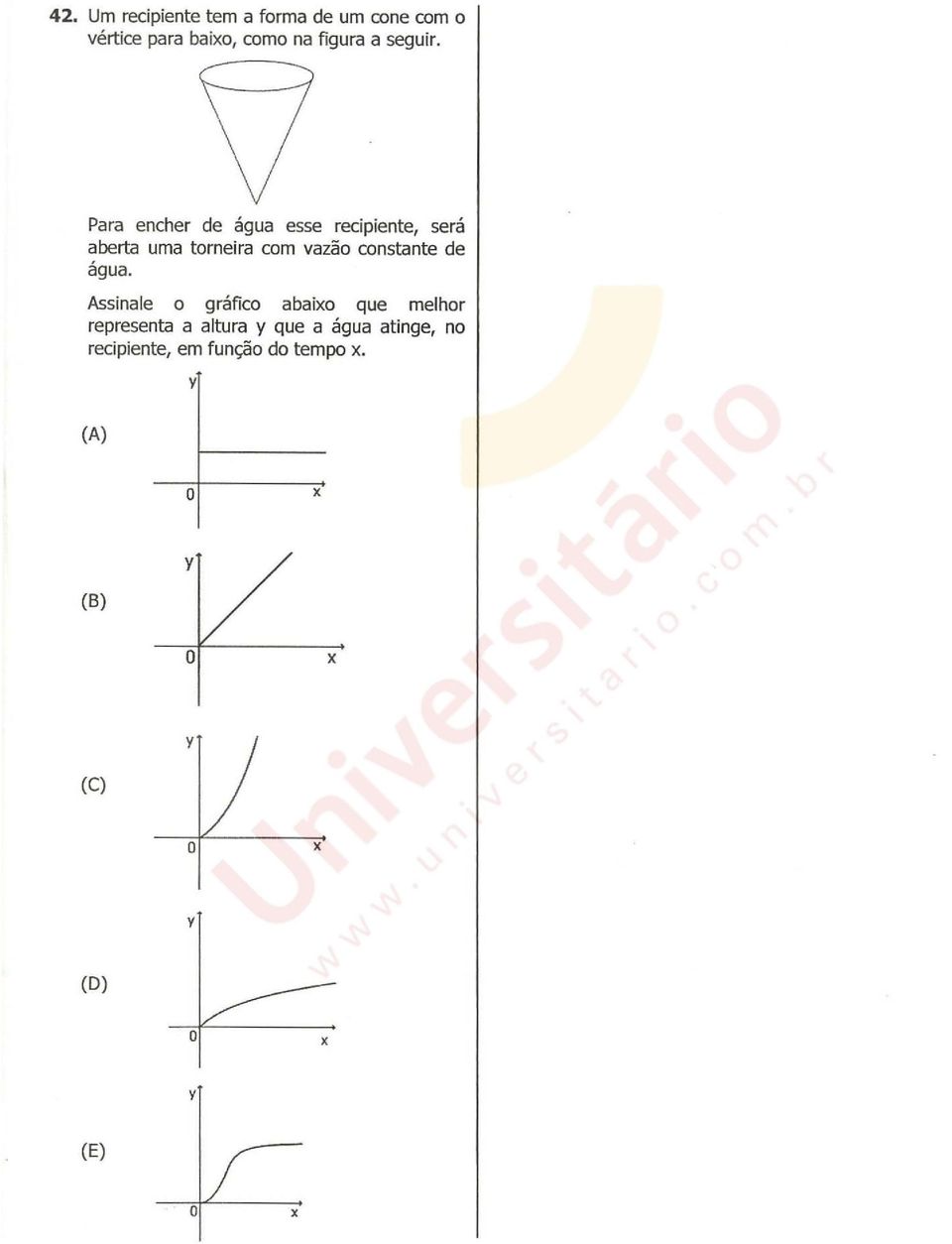 Para encher de água esse recipiente, será aberta uma trneira cm vazã