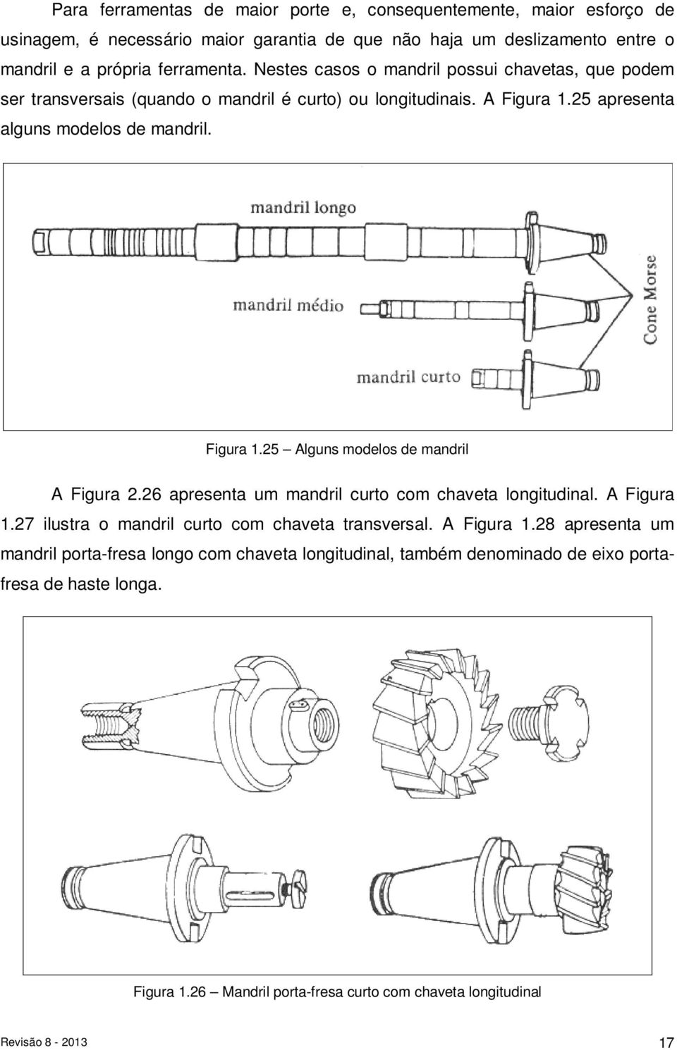 26 apresenta um mandril curto com chaveta longitudinal. A Figura 1.