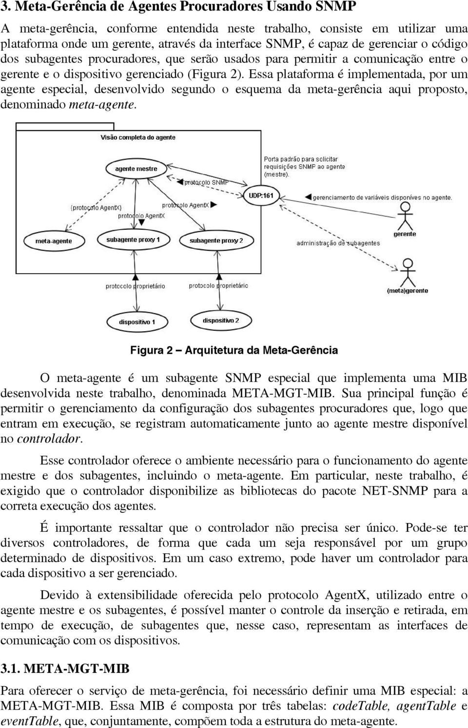 Essa plataforma é implementada, por um agente especial, desenvolvido segundo o esquema da meta-gerência aqui proposto, denominado meta-agente.