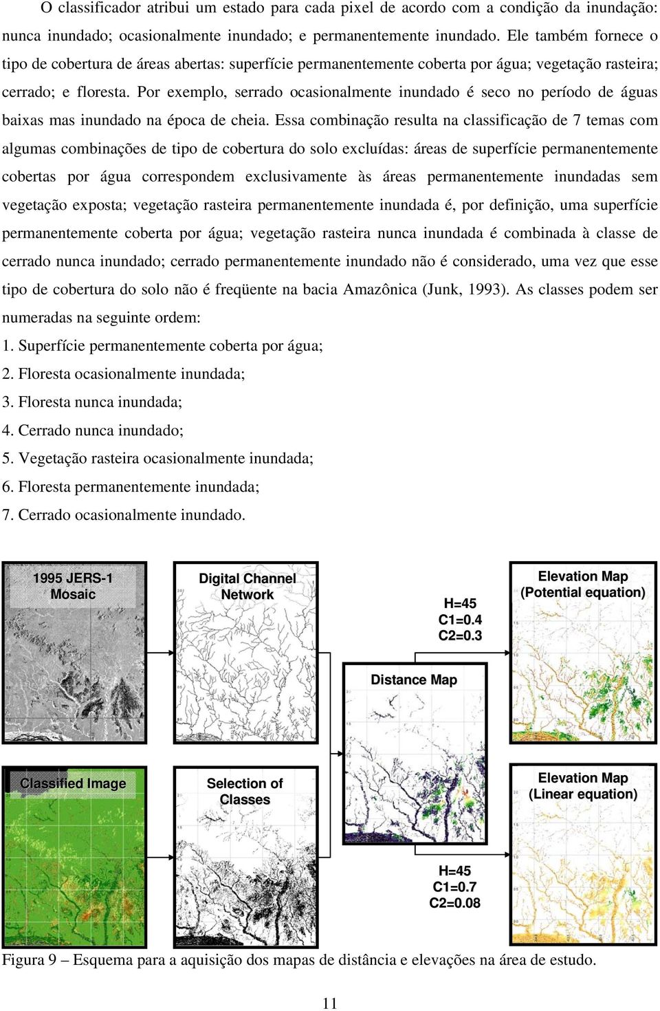 Por exemplo, serrado ocasionalmente inundado é seco no período de águas baixas mas inundado na época de cheia.