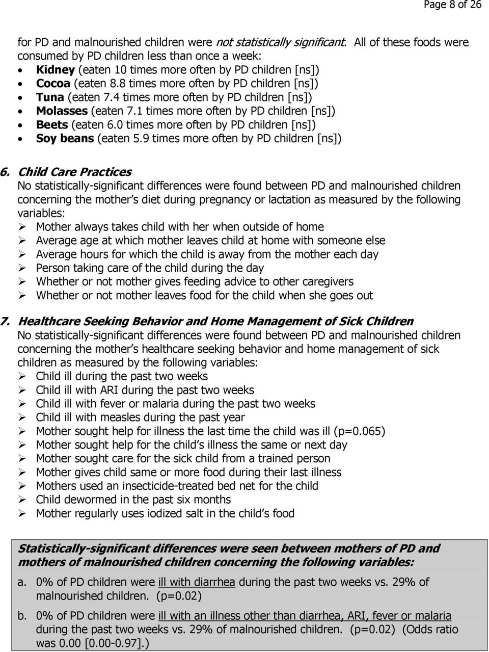 4 times more often by PD children [ns]) Molasses (eaten 7.1 times more often by PD children [ns]) Beets (eaten 6.0 times more often by PD children [ns]) Soy beans (eaten 5.