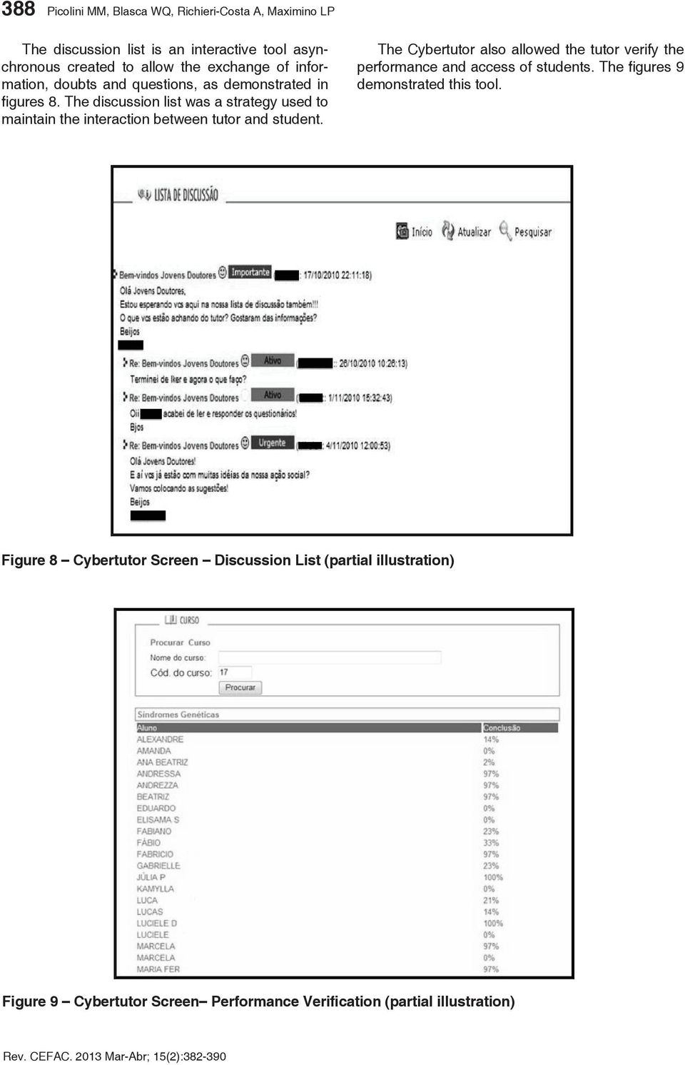 The discussion list was a strategy used to maintain the interaction between tutor and student.