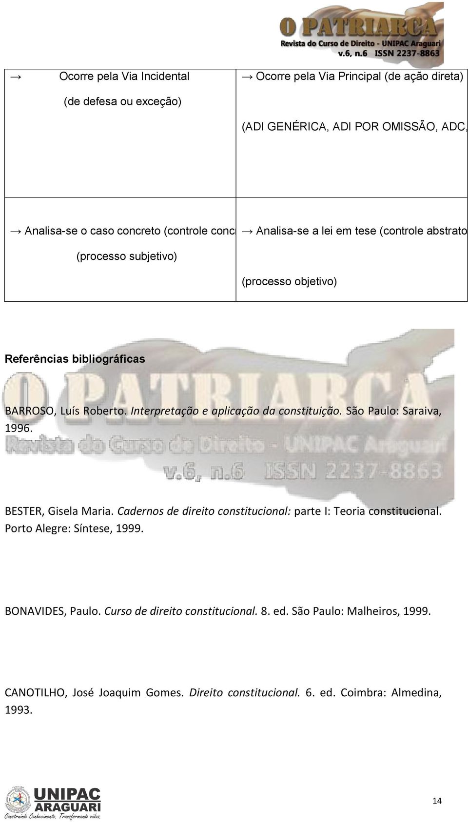 Interpretação e aplicação da constituição. São Paulo: Saraiva, 1996. BESTER, Gisela Maria. Cadernos de direito constitucional: parte I: Teoria constitucional.