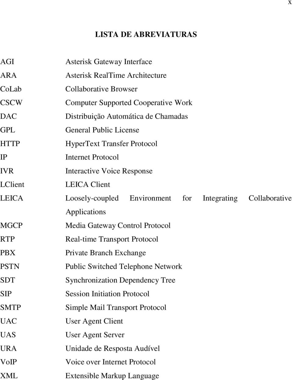 Collaborative Applications MGCP Media Gateway Control Protocol RTP Real-time Transport Protocol PBX Private Branch Exchange PSTN Public Switched Telephone Network SDT Synchronization Dependency