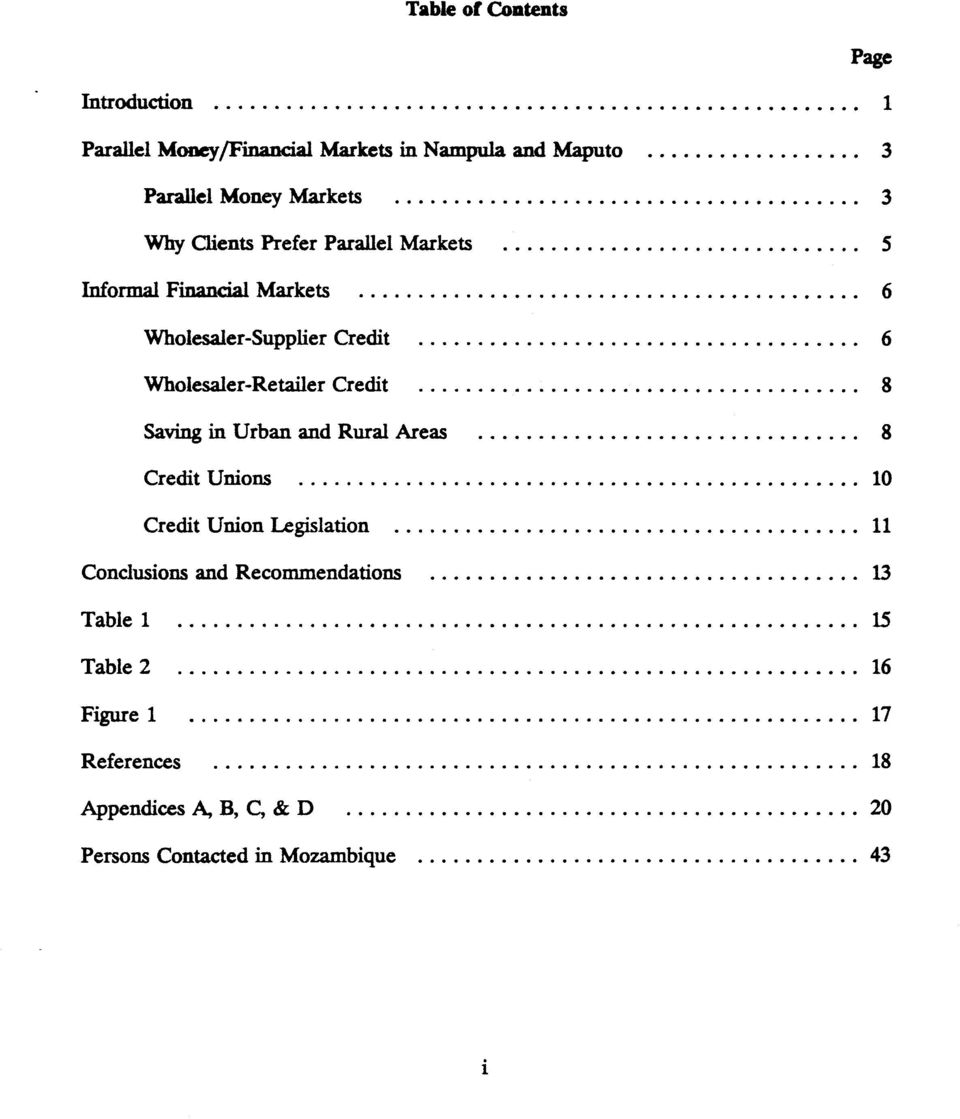 Markets Informal Financial Markets.