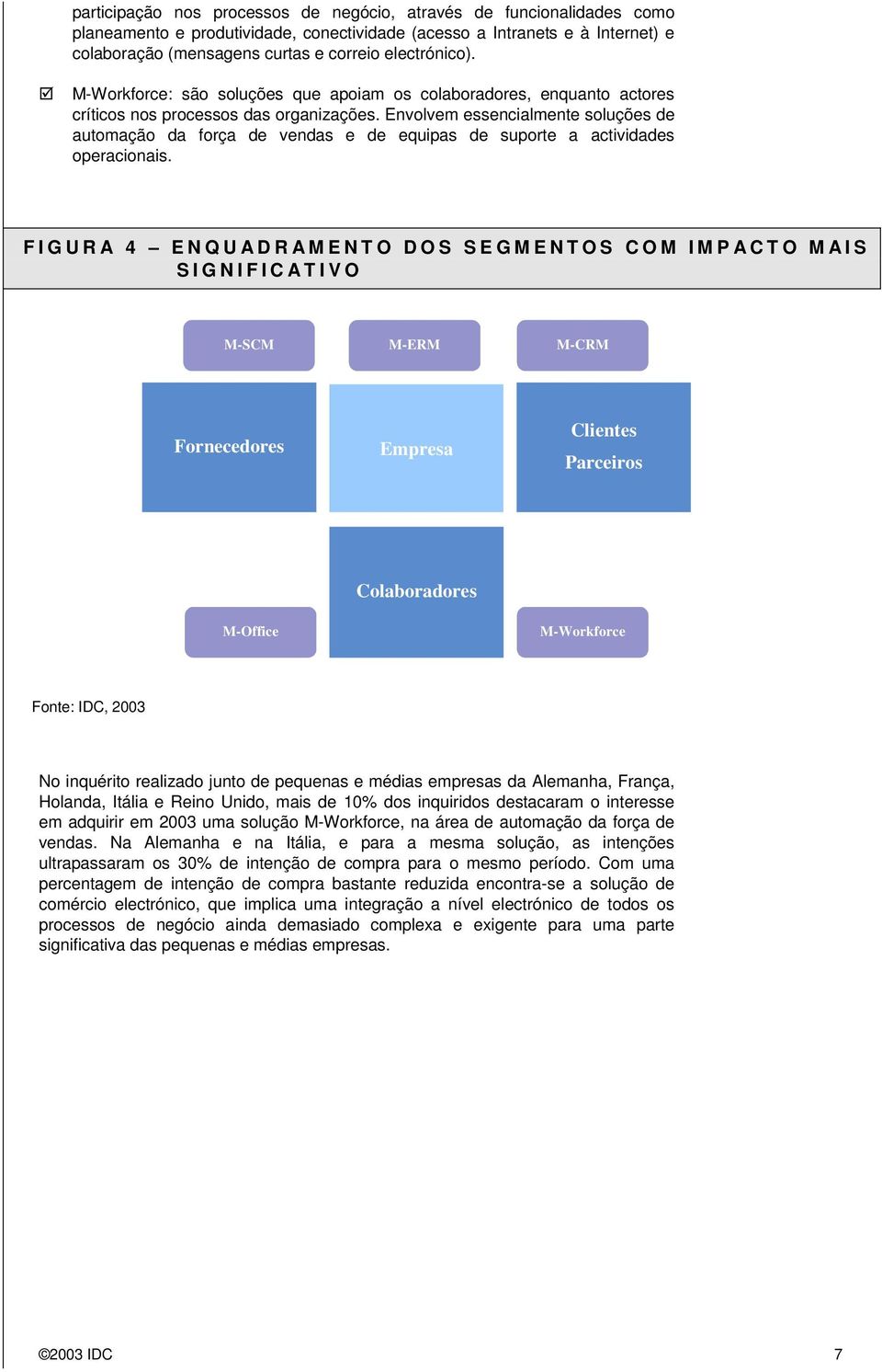 Envolvem essencialmente soluções de automação da força de vendas e de equipas de suporte a actividades operacionais.