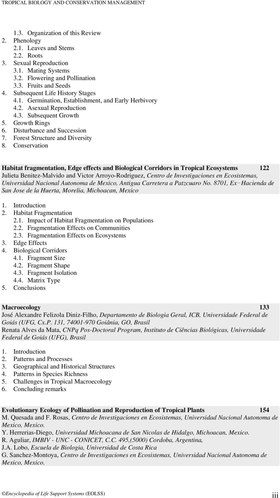 Forest Structure and Diversity 8.