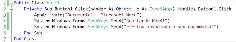 Função SendKeys A função SendKeys permite que você envie comandos de dentro de um programa escrito em Visual Basic para um outro aplicativo que está em foco.