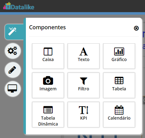 58 Barra de ferramentas Completa Componentes Insere uma caixa para organizar os objetos do