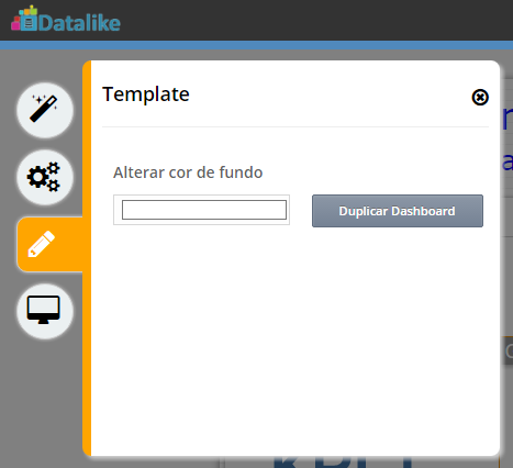 60 Configurações Nesta seção encontramos as seguintes opções: Nome Dashboard: permite renomear o Dashboard; Dimensões Dashboard: permite alterarmos as dimensões do Dashboard; Mudar de Pasta: permite