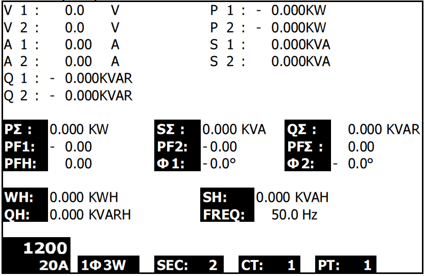 5.2 Medição de 1Φ3 W (monofásico três fios) 1.