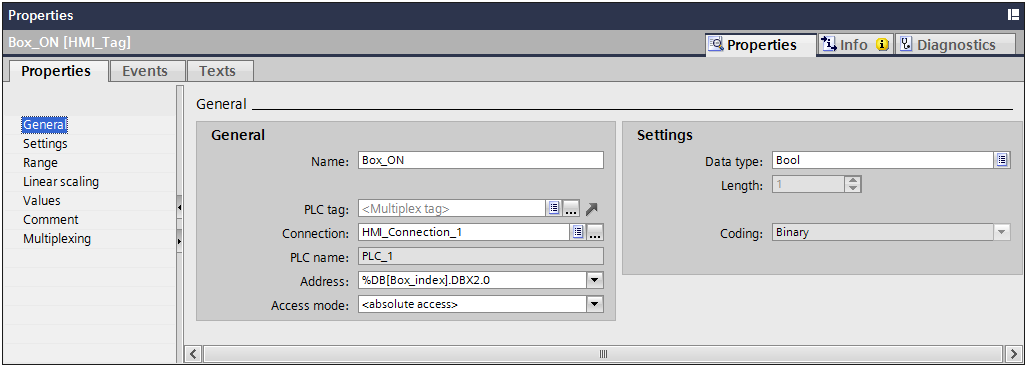 Mude a configuração para absolute access : Selecione o número do DB e insira manualmente