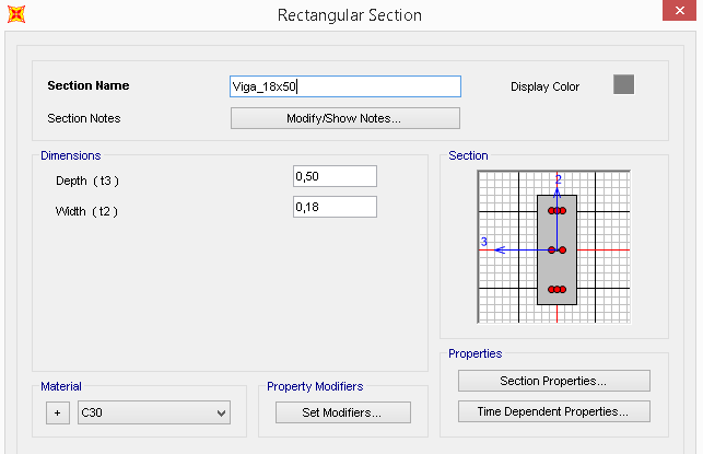 Figura 7.15: Definição da seção da laje com h=10cm SAP2000 As vigas e pilares foram modelados como elementos lineares de pórtico ( frame ).