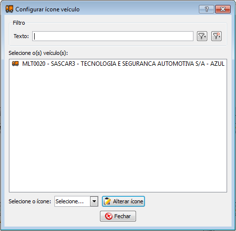 Aba Ferramentas Configurar Ícone Veículo Nesta opção, você pode personalizar a descrição do veículo e cor do
