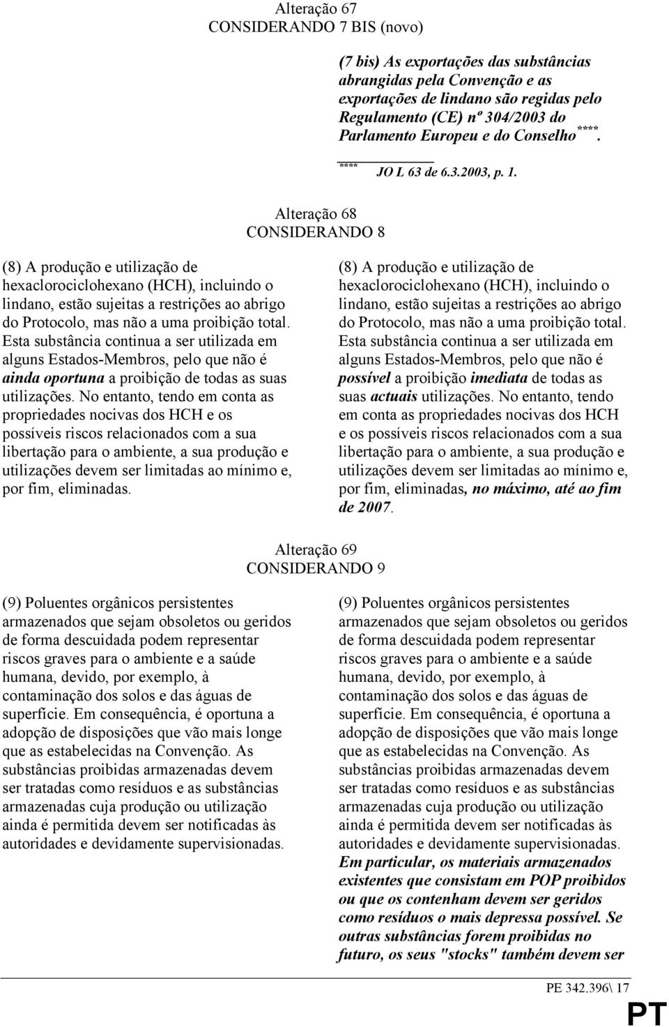 (8) A produção e utilização de hexaclorociclohexano (HCH), incluindo o lindano, estão sujeitas a restrições ao abrigo do Protocolo, mas não a uma proibição total.