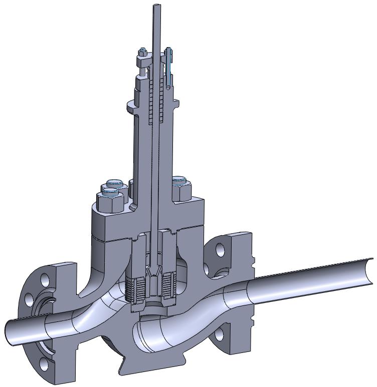 PROJECT: Cᵥ AND CAVITATION STUDY OF REVEL 4 X 1500 VALVE TRIM: LABYRINTH TYPE 12L0022 (12 SECTIONS ) Fluid environment reference :- Fluid : Water Fluid Flow