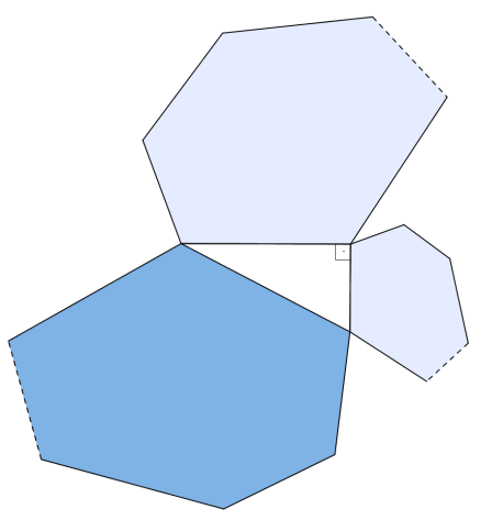 polígono construído sobre a hipotenusa é igual à soma das áreas dos polígonos construídos sobre os catetos.