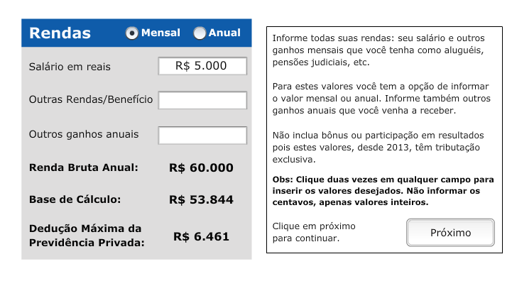 Simulador Incentivo Fiscal.