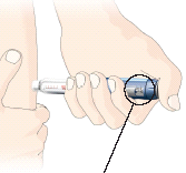 3 APLICAÇÃO DA DOSE Selecione a dose Aplique sua dose Insira a agulha de acordo com a orientação do seu médico. Gire o seletor de dose para marcar a dose desejada.