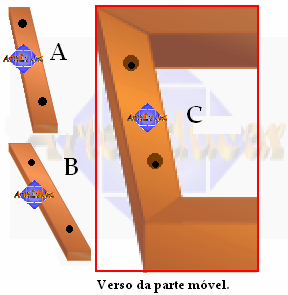 Alinhar corretamente e furar com o arco de pua ou a furadeira elétrica, com broca pouco mais estreita que o parafuso das borboletas. A.