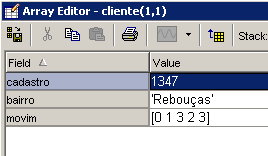 Tipo de dado struct (estrutura) Visualização da estrutura cliente no