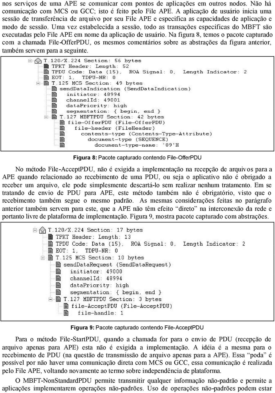 Uma vez estabelecida a sessão, todo as transações específicas do MBFT são executadas pelo File APE em nome da aplicação de usuário.