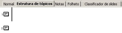 3 Alterna para a exibição de estrutura de tópicos na qual é possível reordenar slides e editar os títulos e cabeçalhos dos slides. excluir.