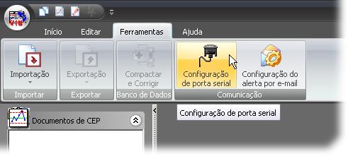 Configuração do software VTB WinCEP 5 com Coleta Automática Com o condicionador SD20 devidamente instalado, inicie o software WinCEP5 CA.