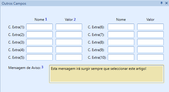 Análise de separador Observações Neste ecrã pode registar todas as observações relativas aos artigos.