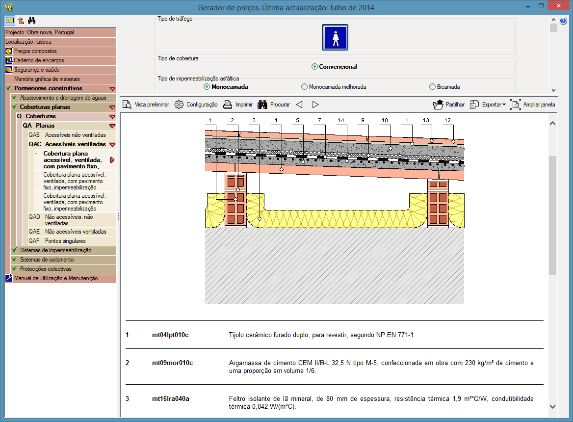 18 2.8. Pormenores Construtivos O Gerador de preços inclui no seu menu lateral a secção Pormenores construtivos. Nesta secção incluem-se todos os artigos que contêm pormenores construtivos.